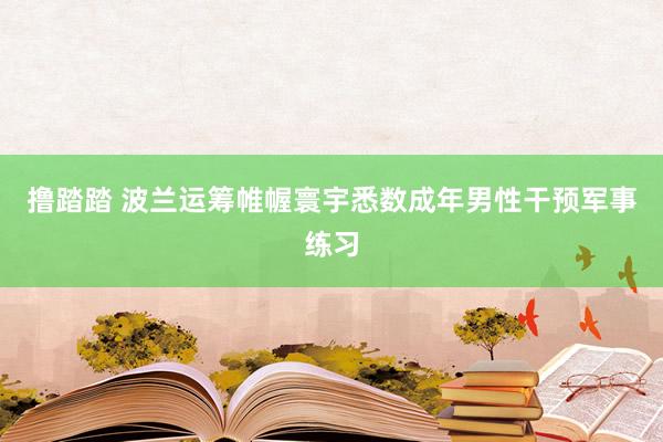 撸踏踏 波兰运筹帷幄寰宇悉数成年男性干预军事练习