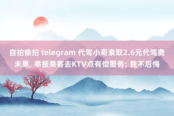 自拍偷拍 telegram 代驾小哥索取2.6元代驾费未果, 举报乘客去KTV点有偿服务: 我不后悔
