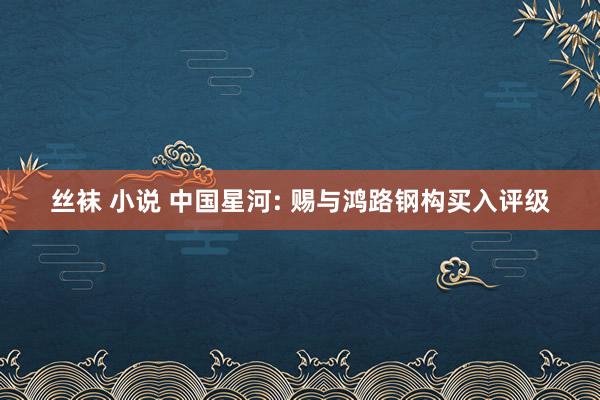 丝袜 小说 中国星河: 赐与鸿路钢构买入评级