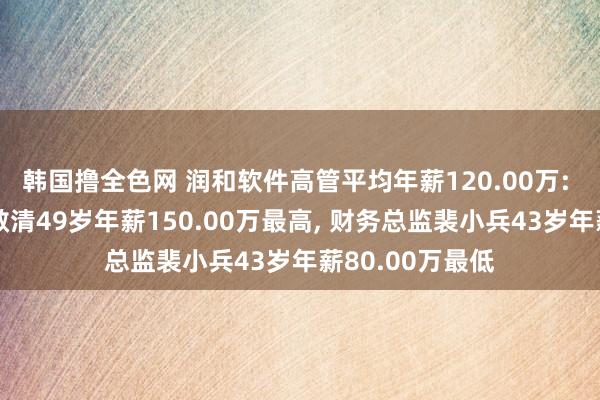 韩国撸全色网 润和软件高管平均年薪120.00万: 高等副总裁骆敏清49岁年薪150.00万最高， 财务总监裴小兵43岁年薪80.00万最低