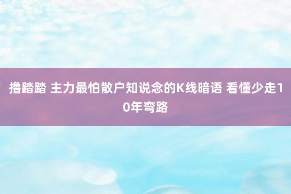 撸踏踏 主力最怕散户知说念的K线暗语 看懂少走10年弯路